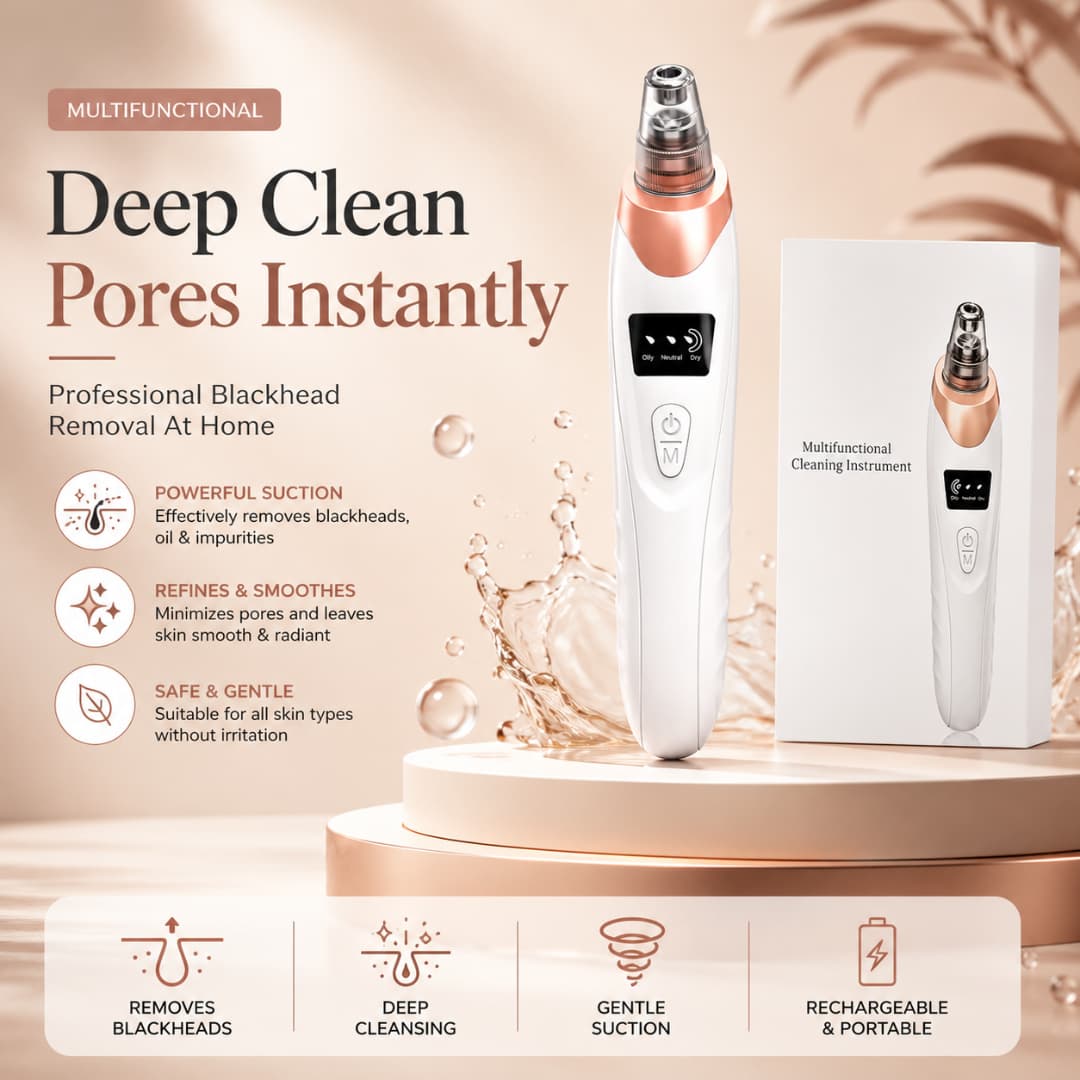 Electric Blackhead Remover – Facial Pore Vacuum with Multiple Suction Levels