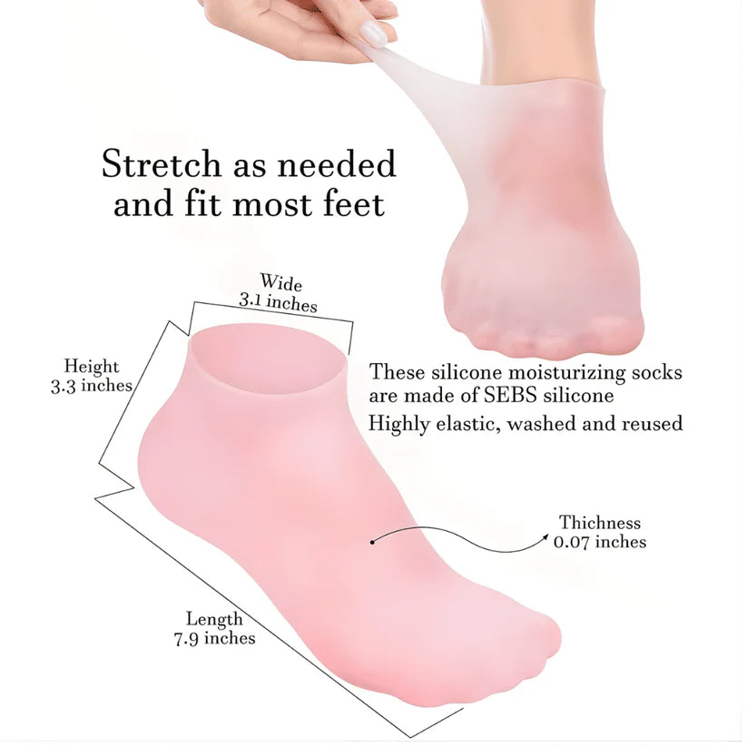 Silicon Moisturizing Socks– Anti-Crack Moisture Lock & Foot Freshness