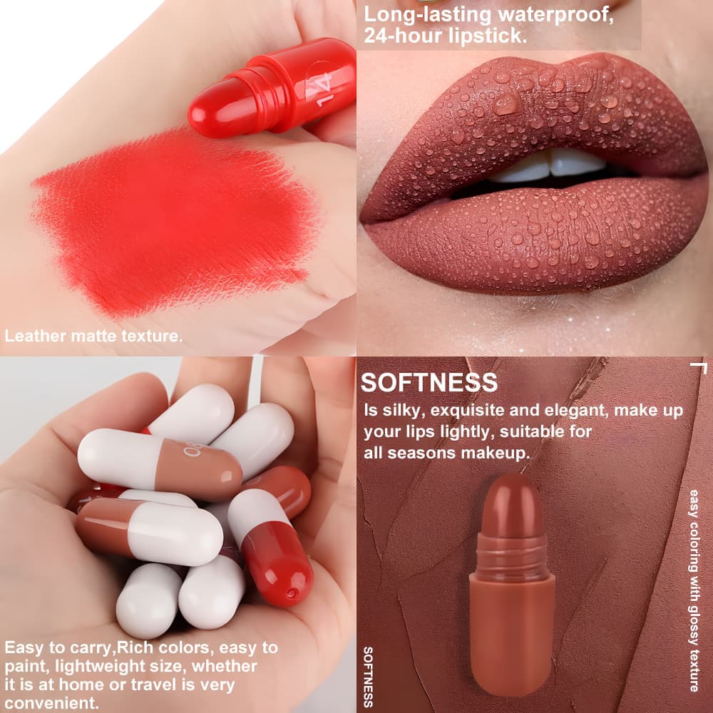 Mini Capsule Lipstick Set ( 18PC ) Moisturizing, Long-Lasting & Portable