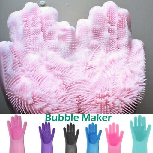 Magic Silicon Dish-washing Gloves and bubble maker