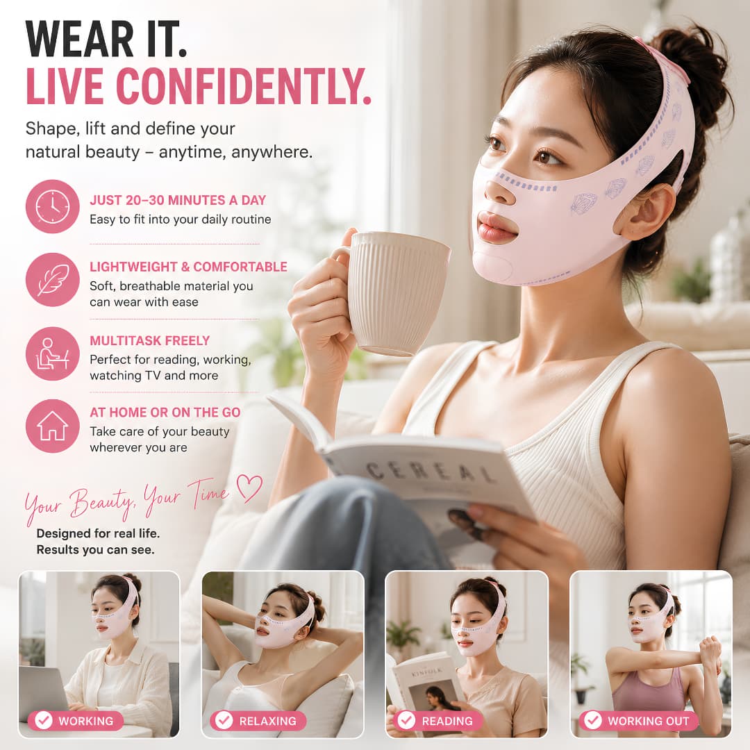 V-Line Face Lifting Reusable Mask - Define Jawline, Fat & Reduce Double Chin
