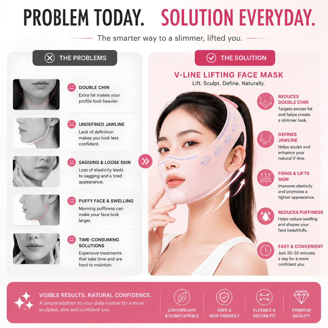V-Line Face Lifting Reusable Mask - Define Jawline, Fat & Reduce Double Chin