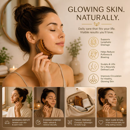 Lymphatic Face Massage Brush With Case – Reduce Puffiness, Define Jawline & Boosts Skin Glow
