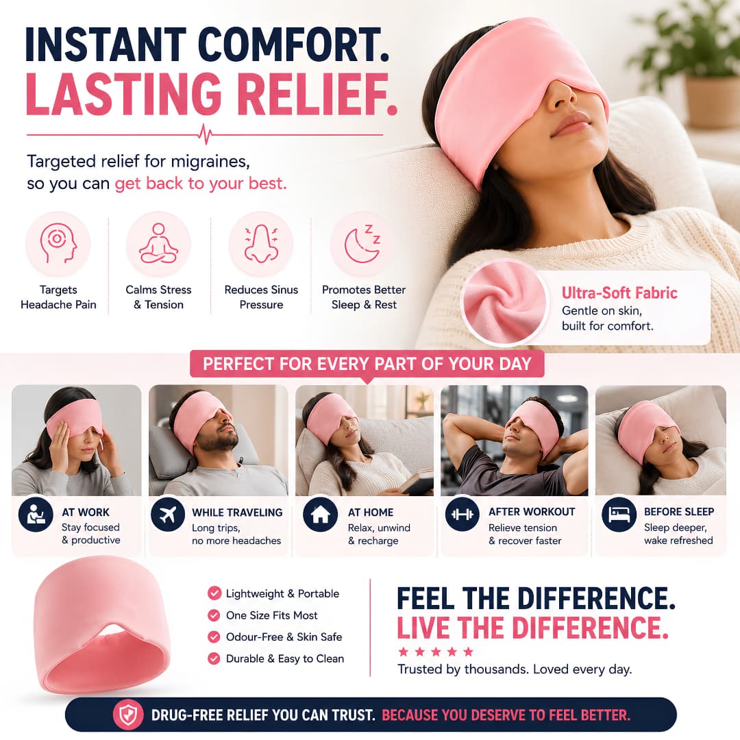 Migraine Pain Relief Cap – Hot & Cold Therapy Headache Relief Solution