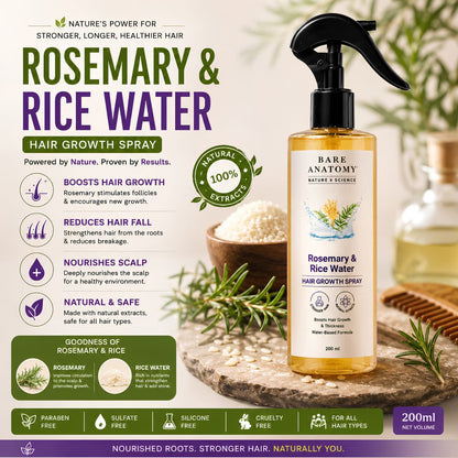 Organic Rosemary & Rice Water Hair Growth Spray - BUY 1 GET 1 FREE